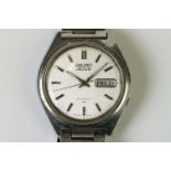 A gents 21 jewel Seiko Actus stainless steel cased wristwatch with original strap, day & date
