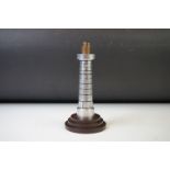 Vintage lighthouse table top metal lighter, 20cm high