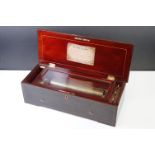 19th Century Nicole Freres Swiss four-airs rosewood music box, with card label to lid interior
