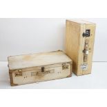 Vintage luggage - Two early-to-mid 20th C travel trunks / cases to include a pig-skin leather