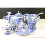 Collection of five Copeland 'Spode's Italian' blue and white dishes, to include, a twin-handled