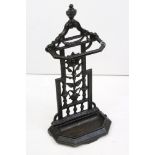 Victorian style Black Painted Cast Iron Stick Stand, 36cm wide x 69cm high