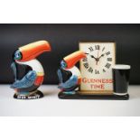 A Guinness advertising clock, 'Guinness Time', modelled with toucan, clock and a pint of