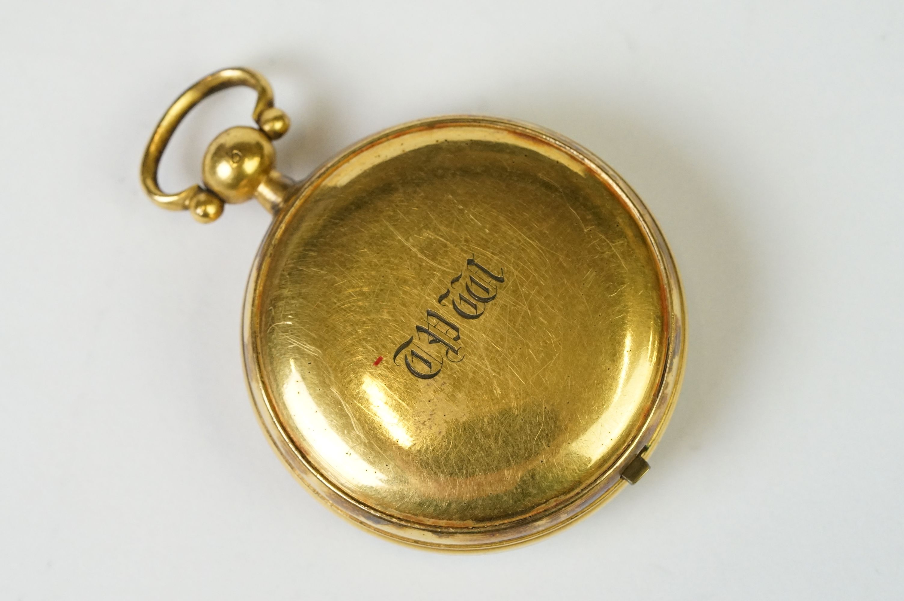 An antique brass cased pocket compass within original fitted protective case. - Image 5 of 8