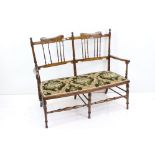 Edwardian Mahogany Two Seater Settee, 110cm long x 89cm high