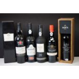 Port - Six bottles to include Dow's 2001 Quinta Do Bomfim Vintage Port (cased), Noval Tawny Port -
