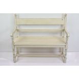 Painted Three Seater Wooden Bench, 118cm long x 52cm deep x 101cm high