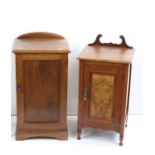 Two Late 19th / Early 20th century Mahogany Bedside Cupboards, largest 42cm wide x 78cm high