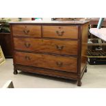 Early 20th century Mahogany Chest of Two Short over Two Long Drawers, 106cm long x 53cm deep x