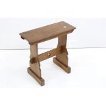 Oak Stool with pegged supports, 43cm wide x 43cm high