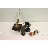 Group of mixed collectables to include a Homark of Poole brass beer pump with hunting scene to
