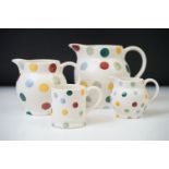 Emma Bridgewater ' Polka Dot ' Dolls Milk Jug and Mug, 5cm high together with Two Emma Bridgewater '