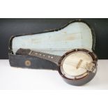 Vintage Banjo Mandolin, in fitted case (instrument measures 54cm long)