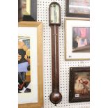 Regency mahogany stick barometer, the silvered plate with vernier and signed 'W.Harris & Co. 50