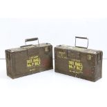 Pair of Painted Wooden Military Ammunition Boxes, 41cm long