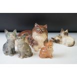 Five Ceramic Cats to include Royal Doulton, Beswick and Goebel