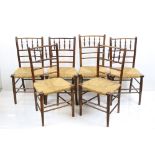 In the manner of William Morris, Set of Six Late 19th / Early 20th century Sussex style Chairs, each