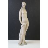 LLadro figure of a nude female bather, with matt glaze finish, 47cm high