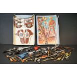 Boxed CB The Rodeo King Holster Set plus a large group of vintage cap guns and toys guns featuring