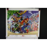 Comics - Two Dynamic Force Marvel signed posters featuring The Avengers & Wolverine 25th