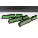 Three Hornby OO gauge locomotives to include 2 x Bideford and 1 x Bude, all Southern with green