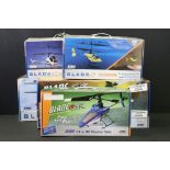 Radio Control - Five boxed E-Flite R/C helicopters to include Blade SR RTF (Ready-to-fly) -