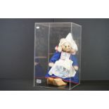 Cased ltd edn Hermann Dutch Girl bear, no 283/1000, mohair with wooden cloggs, case 20 x 12" approx,