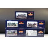 Five boxed Bachmann OO gauge locomotives to include 32126 45XX Tank 4560 BR Black E/Emblem, 32136