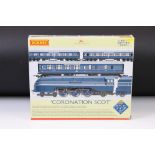 Boxed ltd edn Hornby OO gauge R3092 Coronation Scot Train Pack, complete with certificate