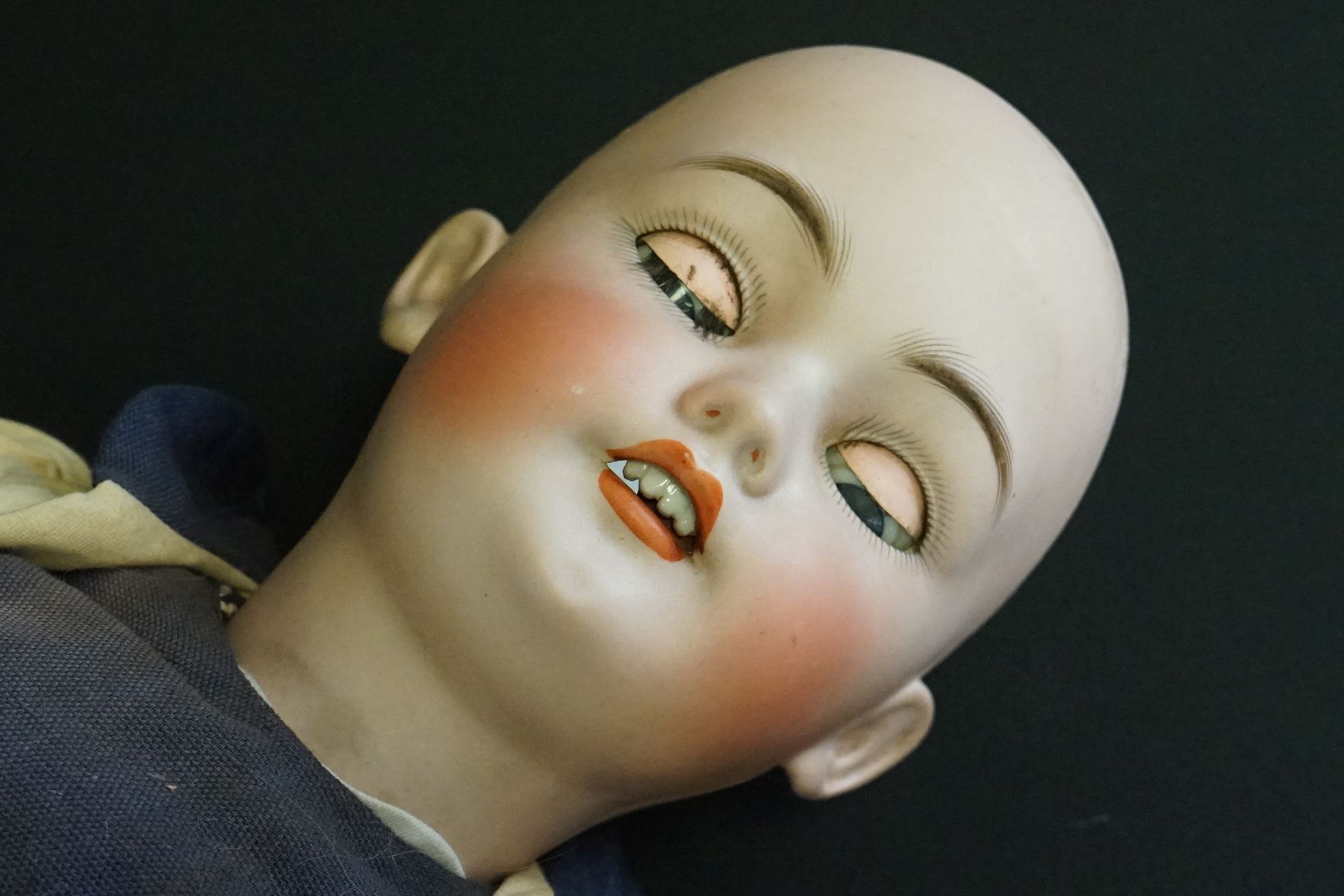 Simon & Halbig Bisque Head Doll, the back of head stamped 1078, Germany, Simon & Halbig 13, blue - Image 7 of 10