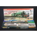 Two boxed Hornby OO gauge electric train sets to include R1039 Flying Scotsman (no track) and