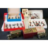 Collection of Britains metal military figures & models, mostly mid 20th C, to include Set 2171 RAF
