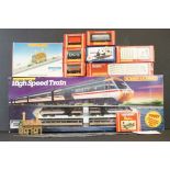 Quantity of OO gauge model railway to include boxed Hornby R695 High Speed Train set, boxed Bachmann