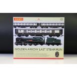 Boxed ltd edn Hornby OO gauge R3400 Golden Arrow Last Steam Run Train Pack, complete with