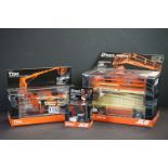 Three boxed JLG diecast models to include Liftlux 260-25 Diesel Scissor Lift, T350 Trailer Mounted