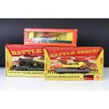 Two boxed Triang Hornby Battle Space items to include Tactical Rocket Launcher and a Catapult