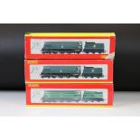 Three boxed Hornby OO gauge Super Detail locomotives to include R2220 BR 4-6-2 Battle of Britain