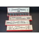 Four boxed Britains military metal figure sets to include No. 134 Japanese Infantry, No. 1644