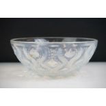 Rene Lalique - 'Bulbes' opalescent moulded glass bowl of circular form with etched 'R. Lalique