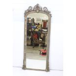 19th century Giltwood and Gesso Framed Pier Mirror (major losses to gesso), 141cm x 62cm