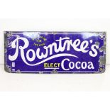 Advertising - Rowntree's Cocoa enamel sign, approx 93cm x 38cm