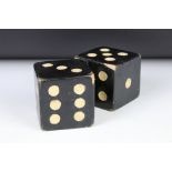 Pair of Over-sized Wooden Painted Dice, 8cm high