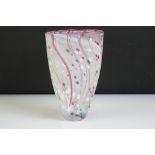 Elizabeth and Michael Harris for Isle of Wight - A Pink Kyoto glass vase of tapering form, with