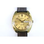 Garrard Automatic 25 jewel gold plated wrist watch with leather strap presented by British Leyland