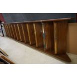 Large Mahogany Library Steps or Staircase with brass plates to treads, 372cm long x 75cm wide