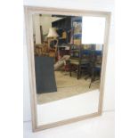 Large Limed Oak Framed Rectangular Mirror with bevelled edge, 101cm x 143cm