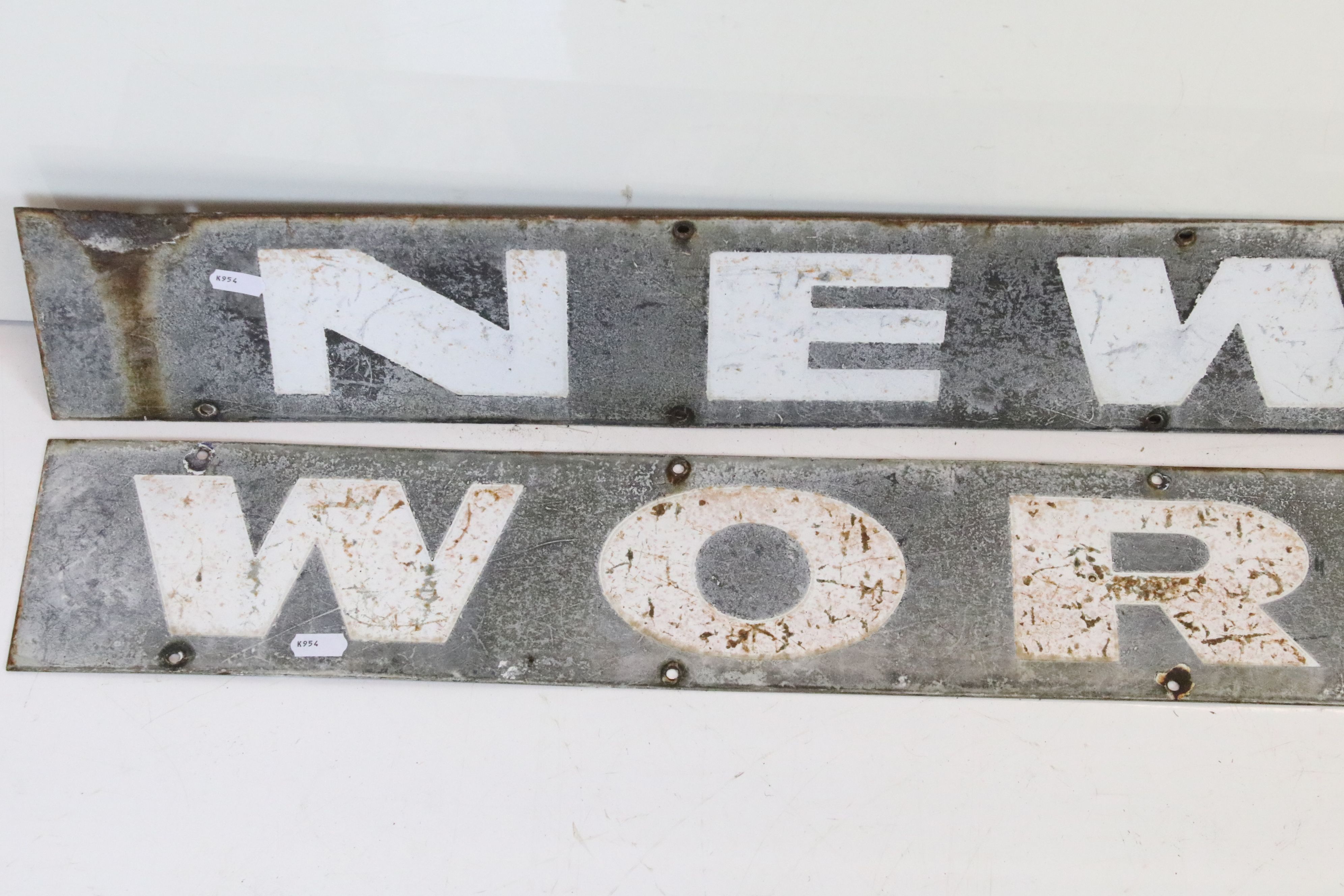 Advertising - News of the World two-piece enamel sign, approx 106.5cm wide - Image 2 of 4