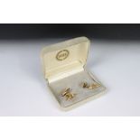 A pair of fully hallmarked 9ct gold Royal Air Force wings cufflinks.