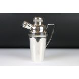 Early-to-mid 20th century Squirrel Grand silver plated cocktail shaker with corked spout, approx