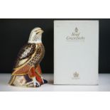 Royal Crown Derby Bald Eagle paperweight (17cm high), with gold stopper, boxed